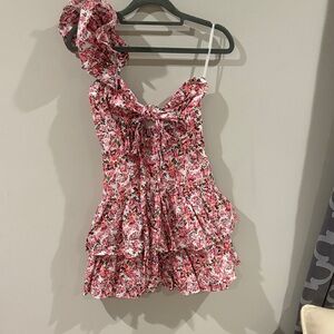 Hello Molly Pink Floral Ruffle Dress